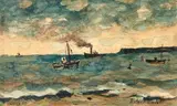 Vasouy by Roland Oudot, 1957, Aquarelle gouachée, sold Dec 2016