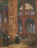 Intérieur, cathédrale de Strasbourg by Pierre Gaston Rigaud, 1920, Gouache, sold Dec 2016