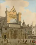Saint Germain l'Auxerrois by Jean-Lubin Vauzelle, 1819, Aquarelle signée en bas à gauche et datée, sold Apr 2017