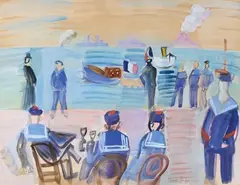 Marins sur la côte by Raoul Dufy, vers 1925, Aquarelle gouachée, sold Apr 2017