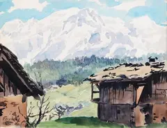 Vaudagne» by Jacques Fourcy, 1954, Aquarelle signée en bas à gauche, sold Mar 2017