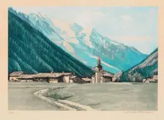 Argentière et le Mont-Blanc by Charles Henry Contencin, Lithographie en couleur, sold Mar 2017