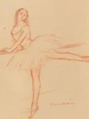 Danseuse à la barre by Pierre Carrier-Belleuse, Sanguine, sold Mar 2017