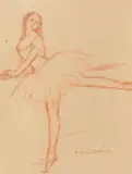 Danseuse à la barre by Pierre Carrier-Belleuse, Sanguine, sold Mar 2017