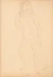 Nu debout by Jules Pascin, Plume, encre de Chine et aquarelle signée en bas à droite; cachet de l'atelier en bas vers, sold Mar 2017