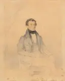 Portrait d'homme assis de trois-quart, un livre dans sa main gauche by Ary Scheffer, Crayon noir, sanguine, estompe et pastel, sold Nov 2016