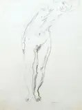 Nu debout by Jules Pascin, Crayon gris, sold Nov 2016