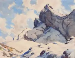Névé en haute montagne by Eugène Bernhardt, Aquarelle, sold Nov 2016
