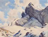 Névé en haute montagne by Eugène Bernhardt, Aquarelle, sold Nov 2016