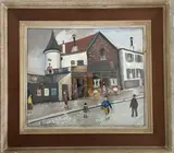 Au chalet de la Butte by Lucien Génin, Gouache signée en bas à gauche, sold Oct 2022