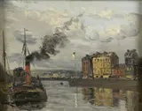 Port du Havre by Frank Myers Boggs, Toile signée en bas à gauche, sold Oct 2022
