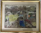 Village sur une butte by Henri Landier, 1965, Gouache signée SHG datée, sold Oct 2022