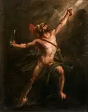 Jean Baptiste VINCHON (Paris, 1787 - Ems, Allemagne 1855) Ajax by Auguste Vinchon, Toile d'origine, sold Jul 2022
