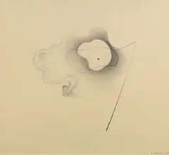 Composition au cercle rouge by Léon Arthur Tutundjian, 1927, Aquarelle et encre de Chine sur papier, sold Jun 2022