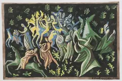 Les danseuses by Zygmunt Dobrzycki, 1966, Aquarelle et gouache, sold Jun 2022