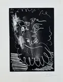 Tête d'homme barbu by Pablo Picasso, 1966, Aquatinte, sold Jun 2022
