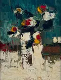 Bouquet de fleurs by Diamantino Riera, 1958, Toile, sold Jun 2022