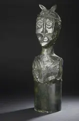 Face plate by Louis Cane, 1984, Bronze à patine verte nunacée, sold Jun 2022