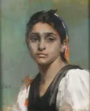 Portrait de gitane by Henriette Daux, Pastel, sold Dec 2023