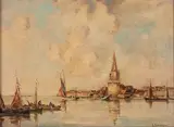 La tour des quatre sergents, la Rochelle by Ernest Vauthrin, Panneau, une planche, non parqueté, sold Dec 2019
