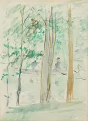 Lac du bois de Boulogne by Berthe Morisot, Aquarelle sur papier, sold Nov 2019