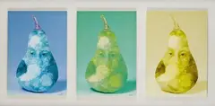 Poires by Jiří Kolář, 1997, Collage triptyque, sold Nov 2019