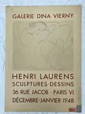 Sans titre by Henri Laurens, Affiche de l exposition « Sculptures-Dessins » à la Galerie Dina Vierny à Paris en, sold May 2022