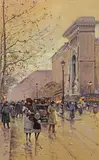 Porte Saint-Denis le soir by Eugène Galien-Laloue, Aquarelle et gouache signée en bas à gauche, sold Apr 2022