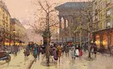 La Madeleine le soir by Eugène Galien-Laloue, Aquarelle et gouache sur papier signée en bas à gauche, collée sur carton de fond, sold Apr 2022