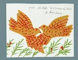 Pour Michel, les oiseaux de 2000 by Alekos Fassianos, Lithographie en couleurs et collage, sold Apr 2022