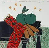 Les Pommes de paradis by Alekos Fassianos, 1995, Lithographie datée, sold Apr 2022