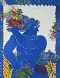 Silhouette en bleu by Alekos Fassianos, Lithographie numérotée, sold Apr 2022