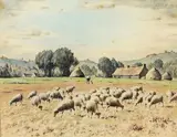Le berger by Jean-Baptiste Millet, Aquarelle, sold Apr 2022