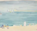 Paysage et bord de mer by François Diana, Gouache sur papier et aquarelle sur papier, sold May 2022