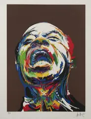 Louis Armstrong by Raymond Moretti, 1983, Lithographie en couleurs sur papier, sold May 2022