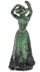 Madame Roussel au chapeau by Émile Antoine Bourdelle, Epreuve en bronze à patine verte, sold Apr 2022