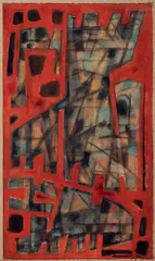 Sans titre by Alfred Manessier, 1952, Encre et gouache sur papier marouflé sur carton, sold Apr 2022