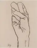 Main au Poing fermé, circa 1942 by Jean Cocteau, Crayon noir sur papier, sold Mar 2017