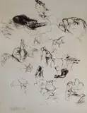 Etudes de mains by Jean-Robert Ipoustéguy, 1963, Encre et crayon signé en bas à gauche et daté, sold Mar 2017