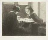 Les Brodeuses (3e pl.). 1898 by Henri Fantin-Latour, Lithographie, sold Nov 2016