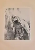 Elle tire de sa poitrine une éponge toute noire... (Tentation de Saint Antoine, 3e série, pl. VIII). 1896 by Odilon Redon, Lithographie, sold Nov 2016