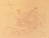 Le Pauvre pêcheur. 1897 by Pierre Puvis de Chavannes, Lithographie, sold Nov 2016