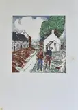 Le Départ pour la chasse. 1927 by Jean Emile Laboureur, Lithographie, sold Nov 2016