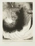 Et il tomba du ciel une grande étoile,/ardente comme un flambeau. (Apocalypse de Saint Jean, pl. V). 1899 by Odilon Redon, Lithographie, sold Nov 2016
