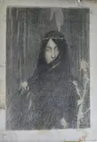 Tête de femme, ou Femme couronnée d'épines. 1897 by Henri Martin, Lithographie, sold Nov 2016