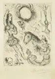 Les Danseurs à la lune. 1967 by Marc Chagall, Eau-forte et aquatinte, sold Nov 2016