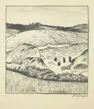 Paysage, ou Terre bretonne. 1895 by Paul Sérusier, Lithographie, sold Nov 2016