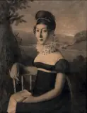 Autoportrait au carnet de dessins by Hortense Lescot, Crayon noir, estompe et rehauts de gouache blanche sur papier marouflé sur toile, sold Jun 2016