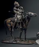 L'Adieu du cosaque by Evgueni Lanceray, Épreuve en bronze à patine brune, sold Jun 2016