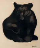 Ours assis by Georges Lucien Guyot, 1907, Pastel sur papier, sold Jun 2016